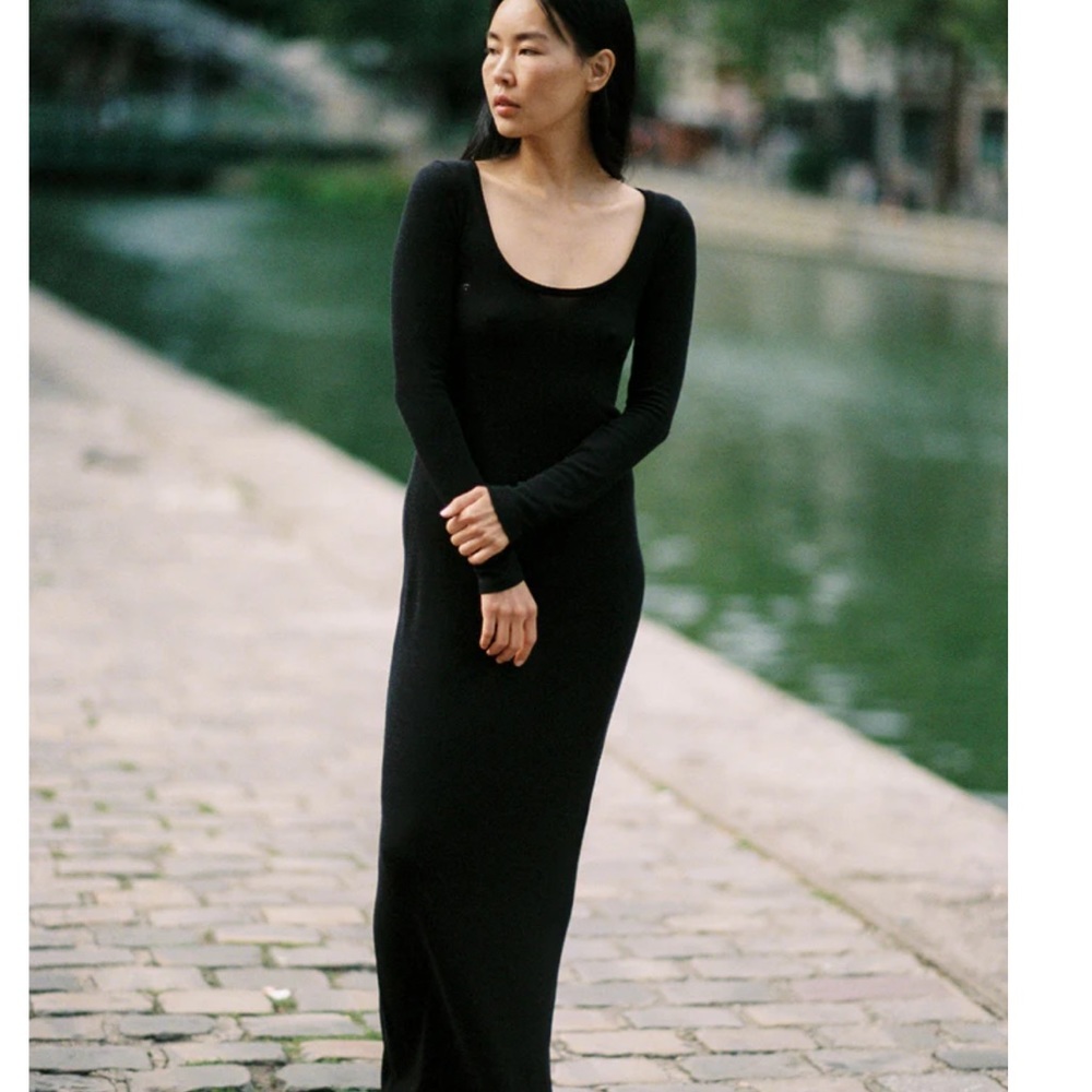 OZMA Claudia Black raw silk dress Size M